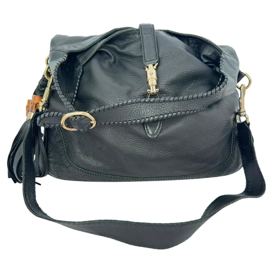 Gucci Große Neue Jackie Schultertasche aus schwarzem Leder - Image 2