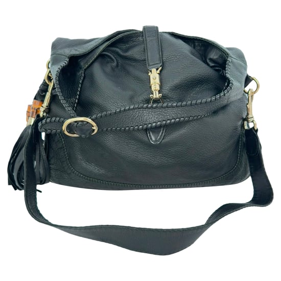 Gucci Große Neue Jackie Schultertasche aus schwarzem Leder - Image 3