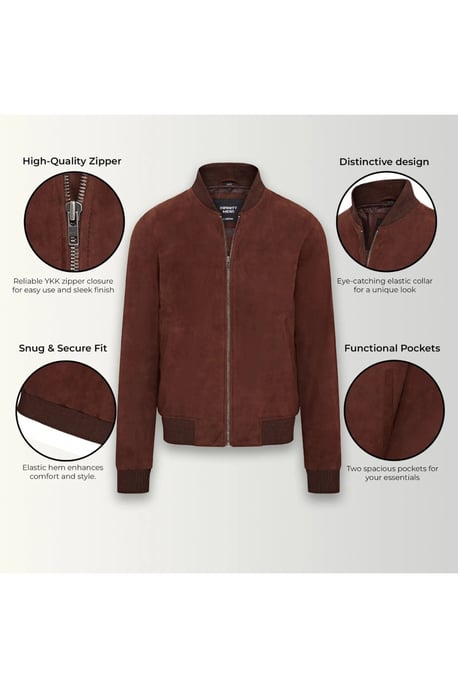 Herren Braune Ziegen-Wildleder MA-1 Bomberjacke-North - Image 4