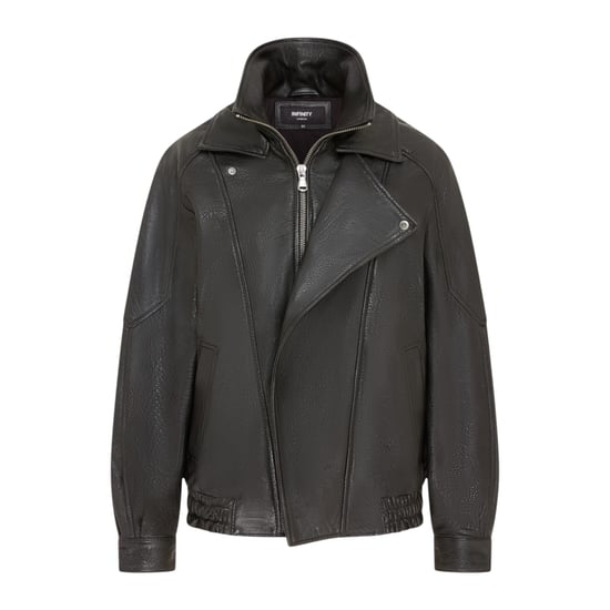 Herren Schwarze Lammleder-Biker-Blouson-Jacke – Big Bomber - Image 1