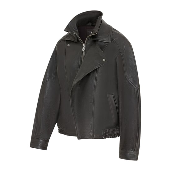 Herren Schwarze Lammleder-Biker-Blouson-Jacke – Big Bomber - Image 3