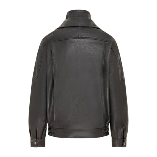 Herren Schwarze Lammleder-Biker-Blouson-Jacke – Big Bomber - Image 4