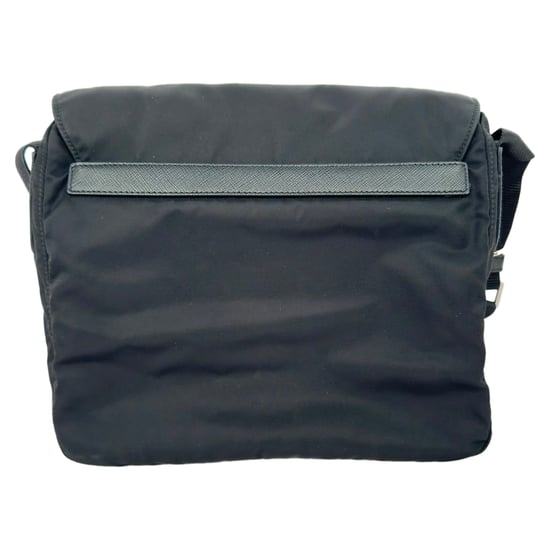 Prada Kleine Messenger Bag mit Schnalle aus schwarzem Nylon - Image 4