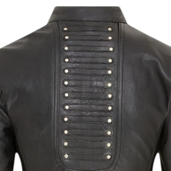 Damen-Goth-Schwarzer viktorianischer Ledermantel mit Nieten – Ribet - Image 6