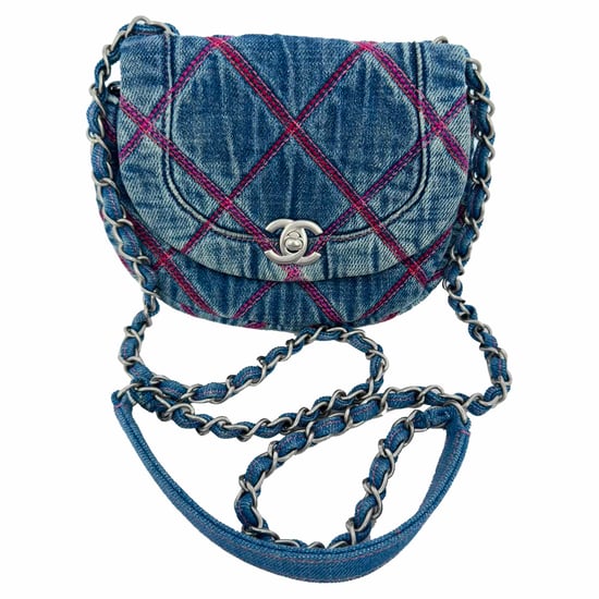 Chanel Coco Beach Mini Umhängetasche aus blauer Baumwolle - Image 2