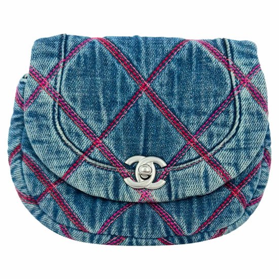 Chanel Coco Beach Mini Umhängetasche aus blauer Baumwolle - Image 3