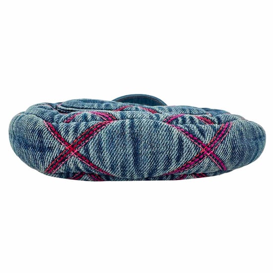 Chanel Coco Beach Mini Umhängetasche aus blauer Baumwolle - Image 6