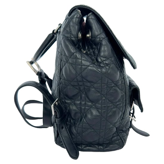 Dior Stardust Cannage Stepp-Rucksack aus schwarzem Lammleder - Image 4