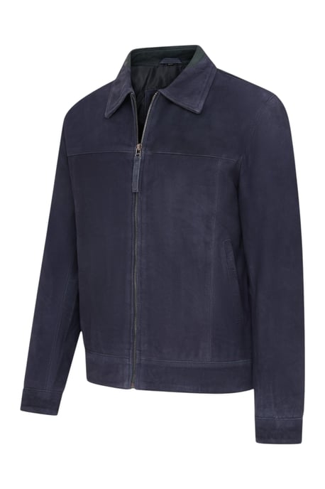 Herren Navy Goat Wildleder Harrington-Bikerjacke – Ridge - Image 3