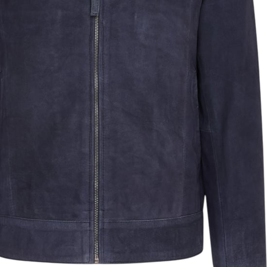 Herren Navy Goat Wildleder Harrington-Bikerjacke – Berlin - Image 5
