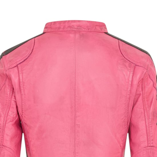 Damen-Biker-Rennabzeichen Fuchsia-Lederjacke – Eastleigh - Image 6