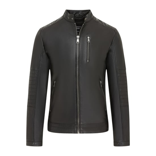 Herren gesteppte schwarze Lammleder-Bikerjacke – Stavanger - Image 2