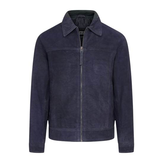 Herren Navy Goat Wildleder Harrington-Bikerjacke – Bursa - Image 2
