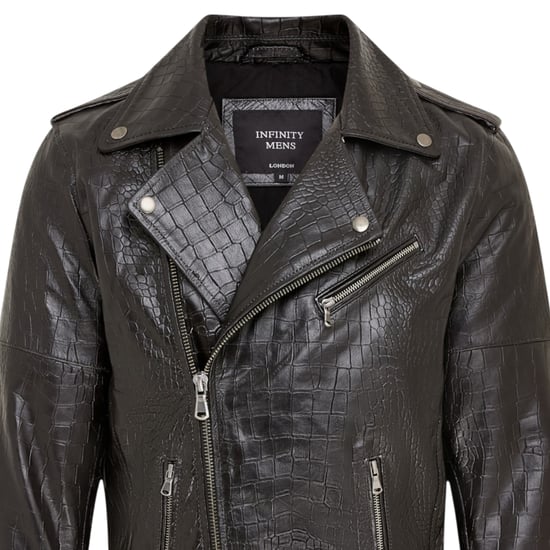 Herren schwarze Kuhleder-Alligatoren-Jacke mit geprägtem Biker-Muster – Kölnisch-Cologne - Image 6