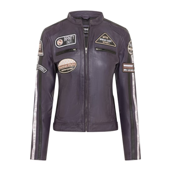 Damen-Biker-Rennabzeichen Lila Lederjacke – Eastleigh - Image 1