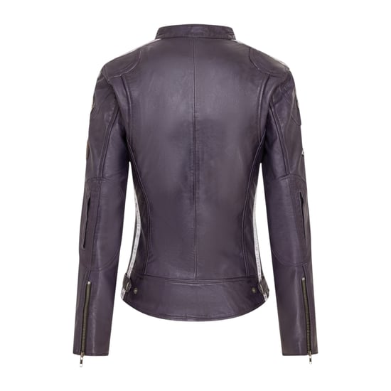 Damen-Biker-Rennabzeichen Lila Lederjacke – Eastleigh - Image 4
