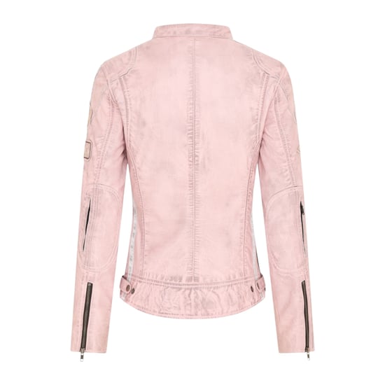 Damen-Biker-Rennabzeichen Pink Lederjacke – Eastleigh - Image 4