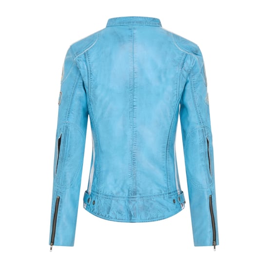 Damen-Biker-Rennabzeichen Blaue Lederjacke – Eastleigh - Image 4