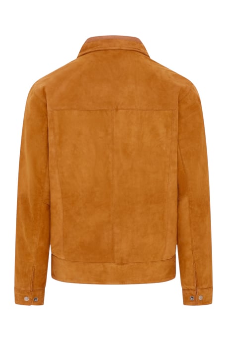 Herren Tan Goat Wildleder Harrington-Bikerjacke – Ridge - Image 5