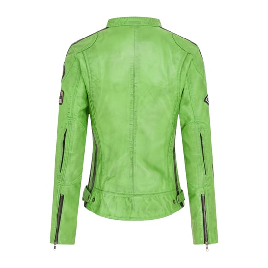 Damen-Biker-Rennabzeichen grüne Lederjacke – Eastleigh - Image 4