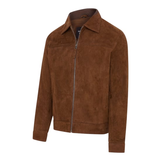 Herren braune Ziegen-Wildleder-Harrington-Bikerjacke – Bursa - Image 4