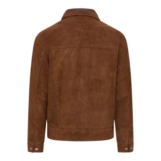 Herren braune Ziegen-Wildleder-Harrington-Bikerjacke – Bursa - Image 5