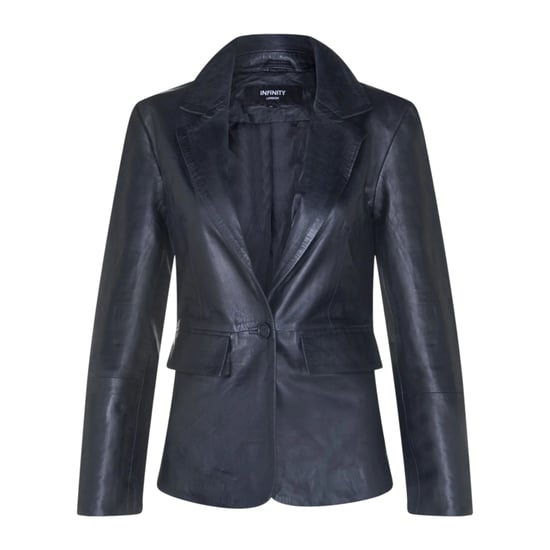 Schwarze italienische Lederblazerjacke für Frauen – Chongqing - Image 2