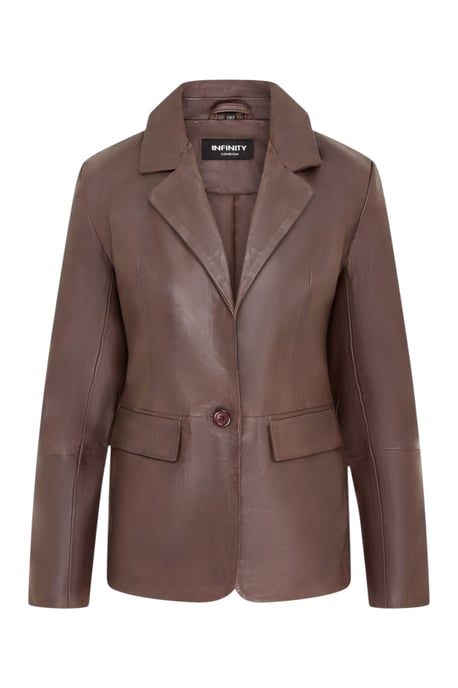 Damen-Conkerbraune italienische Lederblazerjacke – Eclipse - Image 2
