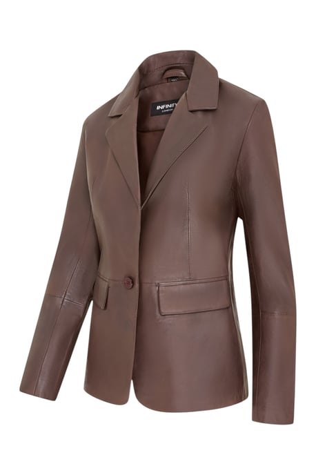 Damen-Conkerbraune italienische Lederblazerjacke – Eclipse - Image 3
