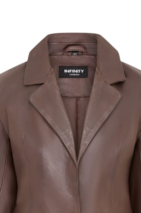 Damen-Conkerbraune italienische Lederblazerjacke – Eclipse - Image 6