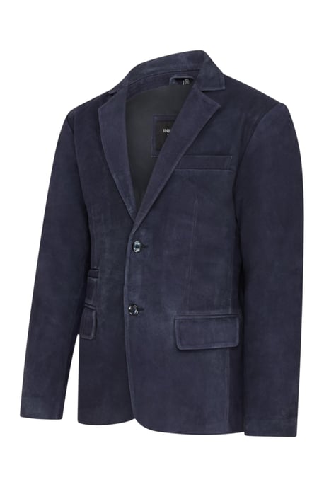 Herren italienische Marine-Wildlederblazerjacke – Hohl - Image 3