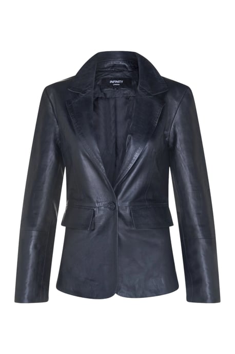 Schwarze italienische Lederblazerjacke für Frauen – Eclipse - Image 2