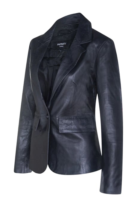 Schwarze italienische Lederblazerjacke für Frauen – Eclipse - Image 3