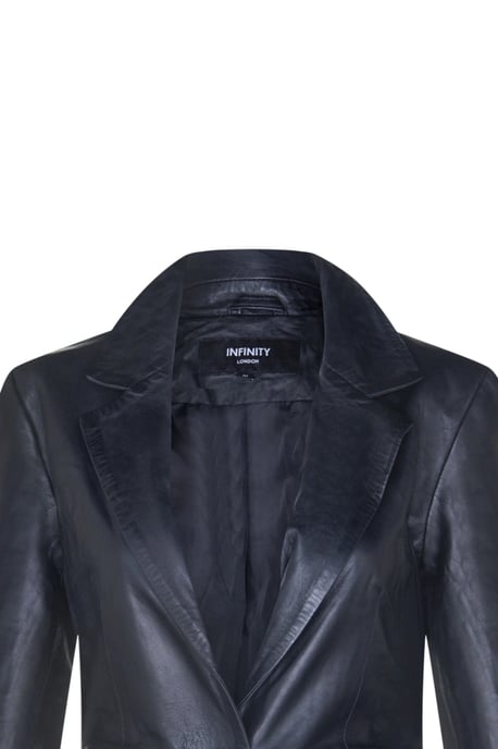 Schwarze italienische Lederblazerjacke für Frauen – Eclipse - Image 6
