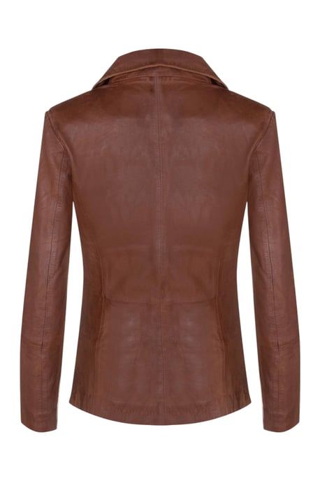 Damen beige italienische Lederblazerjacke – Eclipse - Image 5