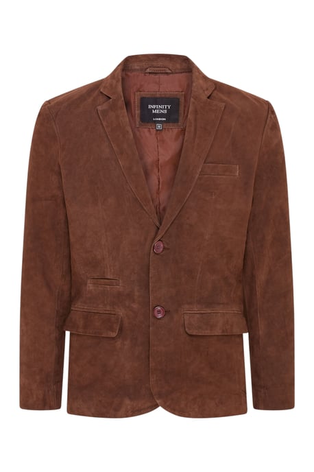 Herren italienische braune Wildlederjacke – Hohl - Image 2