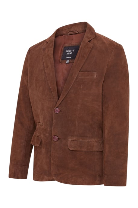 Herren italienische braune Wildlederjacke – Hohl - Image 3