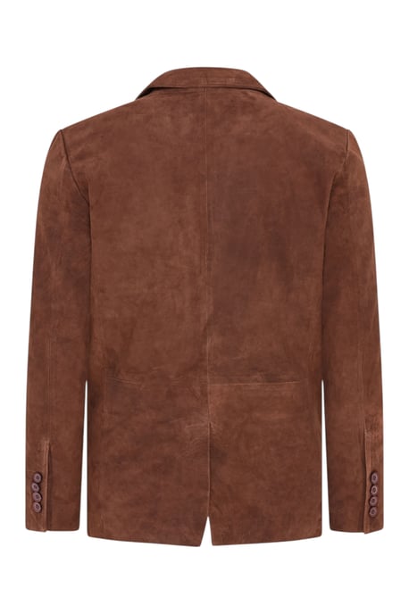 Herren italienische braune Wildlederjacke – Hohl - Image 5
