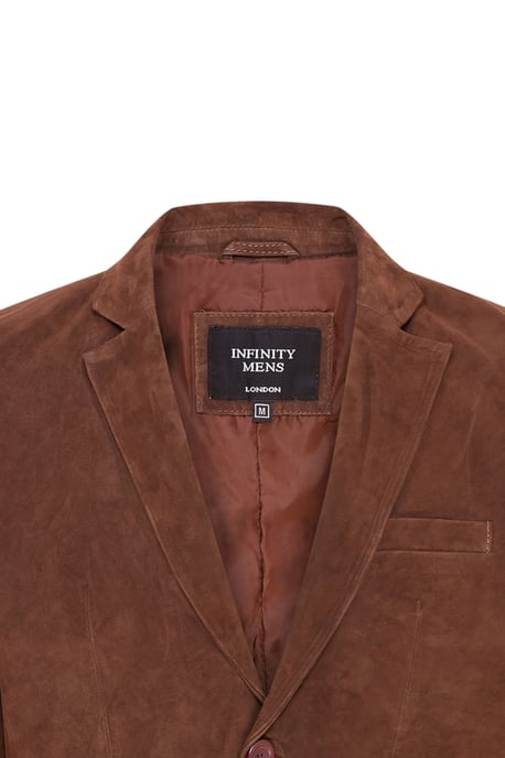Herren italienische braune Wildlederjacke – Hohl - Image 6