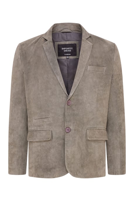 Herren italienische graue Wildleder-Blazerjacke – Hohl - Image 3