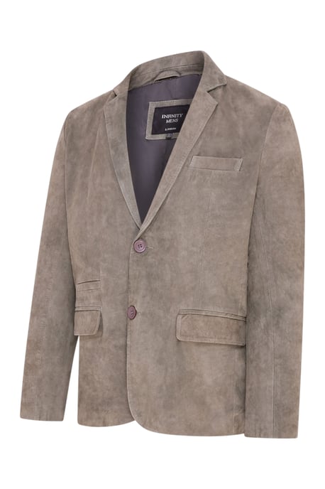 Herren italienische graue Wildleder-Blazerjacke – Hohl - Image 4