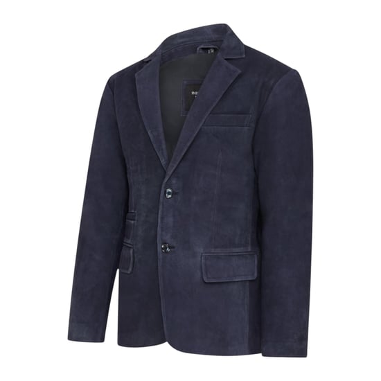 Herren italienische Marine-Wildlederblazerjacke – Aarau - Image 3