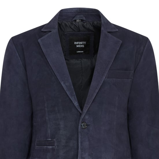 Herren italienische Marine-Wildlederblazerjacke – Aarau - Image 5