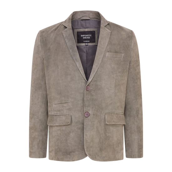 Herren italienische graue Wildlederjacke – Trabzon - Image 2
