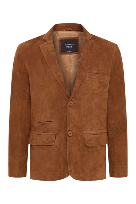 Herren Italian Tan Wildleder-Blazerjacke – Hohl - Image 2