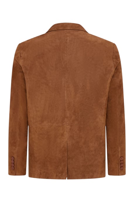 Herren Italian Tan Wildleder-Blazerjacke – Hohl - Image 5