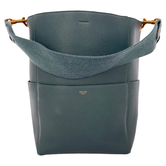 Celine Medium Sangle Eimer Tasche aus grünem Leder - Image 2