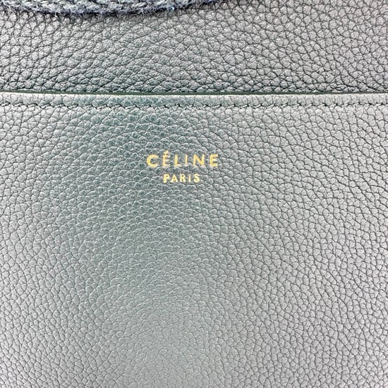 Celine Medium Sangle Eimer Tasche aus grünem Leder - Image 3