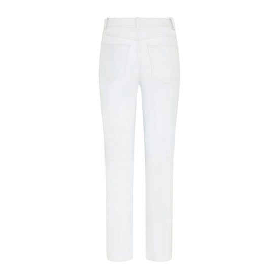 Damen-Weiße Lammleder 501 Biker Jeans – Ankara - Image 3
