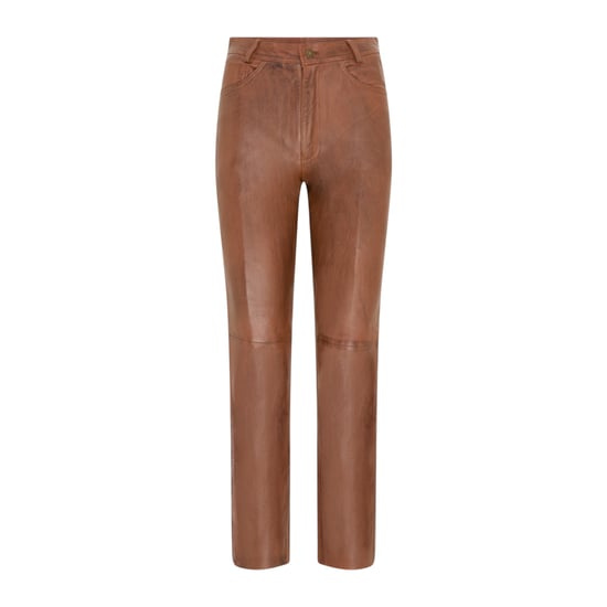 Damen Tan Lammleder 501 Biker Jeans – Ankara - Image 1